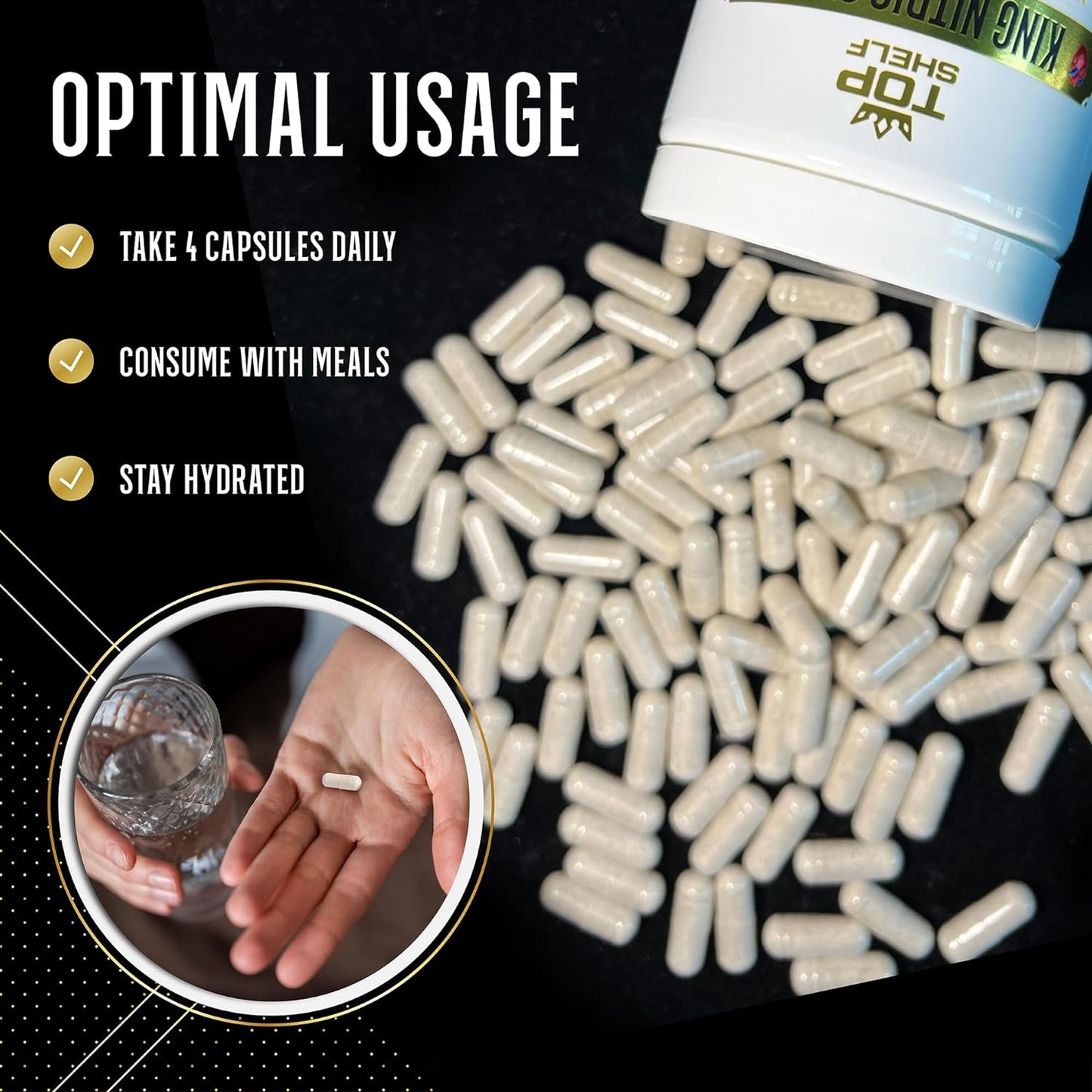 King Nitric Oxide | 7-In-1 Nitric Oxide Supplement with Cistanche | 120 Capsules