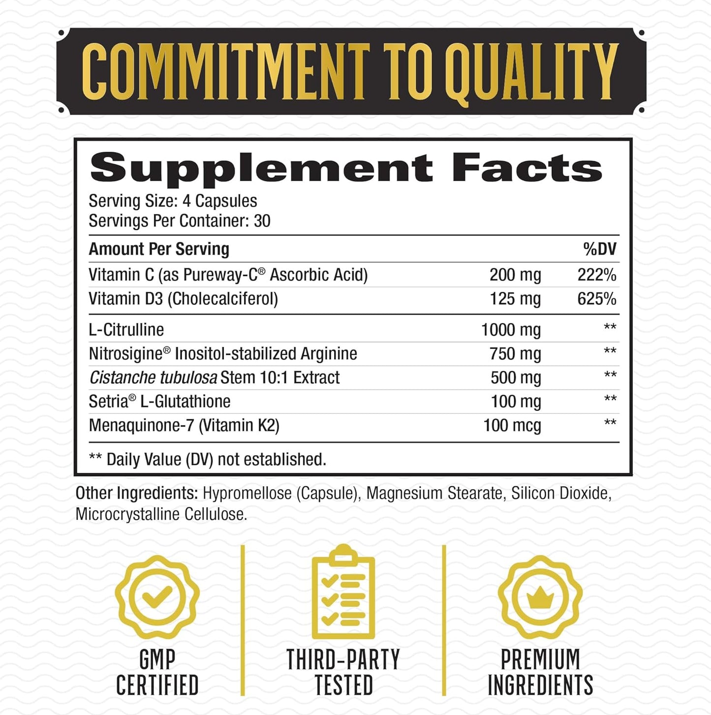 King Nitric Oxide | 7-In-1 Nitric Oxide Supplement with Cistanche | 120 Capsules